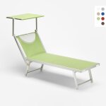 Bain de soleil transat de plage professionnel pare - soleil santorini - vert