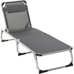 Bain de soleil transat pliable grand confort dossier r�glable multi - position t�ti�re alu. textil�ne ...