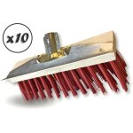Balai de cantonnier avec racloir mtallique lot de 10 longueur 32 cm piste extrieur garnissage pvc rouge ...