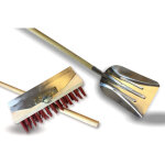 Balai de cantonnier avec racloir m�tallique + pelle aluminium - balai 32 cm - garnissage pvc rouge - ...