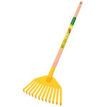 Balai gazon plastique enfant - manche bois certifi� pefc 100% - leborgne