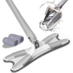 Balai  plat avec essoreur intgr au balai, vadrouille de sol en microfibre de type x avec tte rotative ...