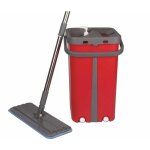 Balai plat microfibre systeme d'essorage rouge cenocco cc9077 - rd