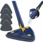 Balai � poussi�re et lave sol balai de nettoyage rotatif r�glable � 360� & avec 5 chiffons, en microfibre ...
