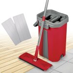 Balai serpillre plat raclette intgre et seau essoreur smart mop compact 360 - 2 lingettes microfibre ...