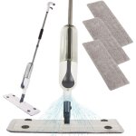 Balai serpilli�re plat avec pulv�risateur, rotatif + 3 lavette en microfibre