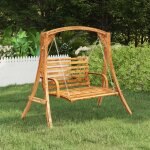 Balancelle bois courb� avec finition en teck 91x130x58 cm