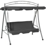 Balancelle convertible  auvent anthracite 198x120x205 cm acier