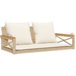 Balancelle avec coussins beige 109x62x40 cm rsine tresse
