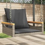 Balancelle avec coussins gris 63x62x40 cm r�sine tress�e - vidaxl