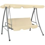 Balancelle d'ext�rieur avec auvent blanc sable