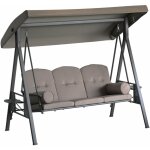 Balancelle de jardin 3 places grand confort toit inclinaison r�glable coussins plateaux r�tractables ...