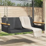 Balancelle noir 109x62x40 cm r�sine tress�e