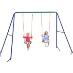 Outsunny - balanoire 2 agrs portique avec 2 balanoires dim. 2, 69l x 1, 6l x 1, 8h m mtal poxy anticorros ...