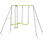 Outsunny - balanoire 2 agrs portique avec balanoire et face  face dim. 2, 55l x 1, 6l x 1, 8h m mtal ...