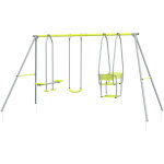Outsunny - balanoire 3 agrs portique 2 face  face et balanoire dim. 2, 83l x 1, 56l x 1, 8h m mtal ...