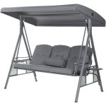 Balancelle 3 places descanso - 115 x 198 cm gris couleur gris, equipement sans couverture pluie - home ... Balancelle 3 places descanso - 115 x 198 cm gris couleur gris, equipement sans couverture pluie - home ...