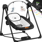 Kidiz - balan�oire b�b� avec 5 r�glages de vitesse balan�oire b�b� pliable balan�oire chaise haute avec ...