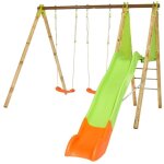 Trigano - balançoire en bois poutre métal 2, 30 m techwood terroba - 4 enfants Trigano - balançoire en bois poutre métal 2, 30 m techwood terroba - 4 enfants