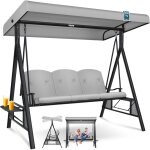 Kesser� balan�oire hollywoodienne avec toit solaire 3 places & coussin d'assise balan�oire de jardin ...