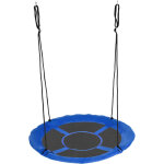 Outsunny - balançoire nid d'oiseau ronde ø 110 cm 4 anneaux inclus bleu Outsunny - balançoire nid d'oiseau ronde ø 110 cm 4 anneaux inclus bleu