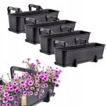 Kadax - balconnire pot de fleurs pot de fleur 60 cm anthracite supports support 4 pcs