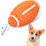 Ersandy - balle jouet pour chien, balle chiens couineuse, indestructible balle pour chiens de rugby en ...