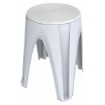Tabouret rond - h 45 cm x d 35 cm - blanc - livraison gratuite