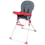 Bambisol - bambikid chaise haute fixe - des 6 mois - mixte - gris et rouge