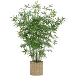 Atmosphera - plante artificielle bambou dans un pot en fibres naturelles d 90 x h 150 cm