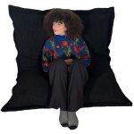 Bananair - pouf bouclette dhoussable - 140x180 cm noir