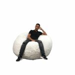 Bananair - pouf gant fourrure - 120 cm - banabag blanc