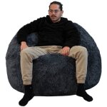 Bananair - pouf gant fourrure - 120 cm - banabag gris