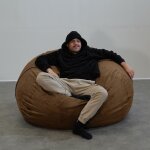 Bananair - pouf g�ant microsu�de - 140 cm - banabag chocolat