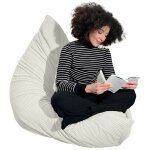 Bananair - pouf velours côtelé déhoussable - 140x180 cm blanc cassé Bananair - pouf velours côtelé déhoussable - 140x180 cm blanc cassé