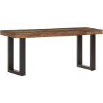 Banc en bois avec veines multicolores et structure en acier diffrentes tailles taille : 110 cm