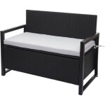 Hw - banc 2 places en polyrotin c - f39, banc de jardin banc, compartiment de rangement - anthracite, ...