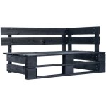 Banc d'angle palette de jardin bois noir vidaxl