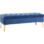 Homcom - banc banquette capitonne style classique chic dim. 118l x 45l x 42h cm pitement mtal dor ...