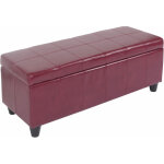Banc banquette rembourr�e coffre de rangement kriens, cuir reconstitu�, 112x45x45cm, rouge