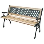 Banc en bois / fer forg - 123x53x74