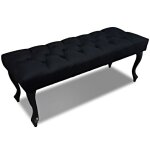 Banc, bout de lit capitonn� noir 80x40x40 cm