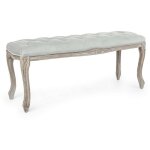 Bizzotto - banc capitonn� 110x36x47 cm effet velours gris clair - medila
