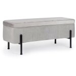 Hellin - banc coffre 2 places en velours et pi�tement noir - nina