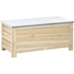 Outsunny - banc coffre de jardin 2 en 1 - dim. 110l x 50l x 50h cm - charge max. 120 kg - bois sapin ...
