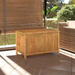 Banc coffre de rangement de jardin - banquette pouf 90x52x55 cm bambou bv533819
