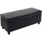 Banc coffre de rangement kriens, cuir + simili cuir, 112x45x45cm, noir Banc coffre de rangement kriens, cuir + simili cuir, 112x45x45cm, noir