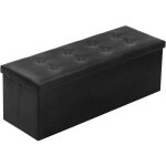Iztoss - banc coffre de rangement pliable 110x38x38 cm - pouf repose - pieds - canap pouf avec coffre ...