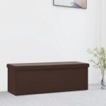Bonnevie - banc coffre de rangement pliable - banquette pouf marron pvc bv227803 - brun