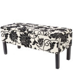 Hhg - banc / coffre de rangement renens, 95x36x44, tissu, oir